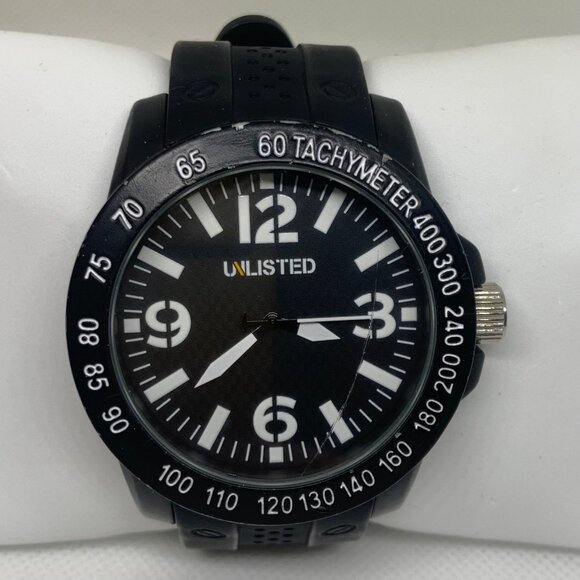 Unlisted men wrist watch quartz analog 50mm case size white indices running - Picture 1 of 7